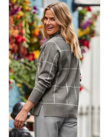 Sosandar Cowl Neck Check Jumper