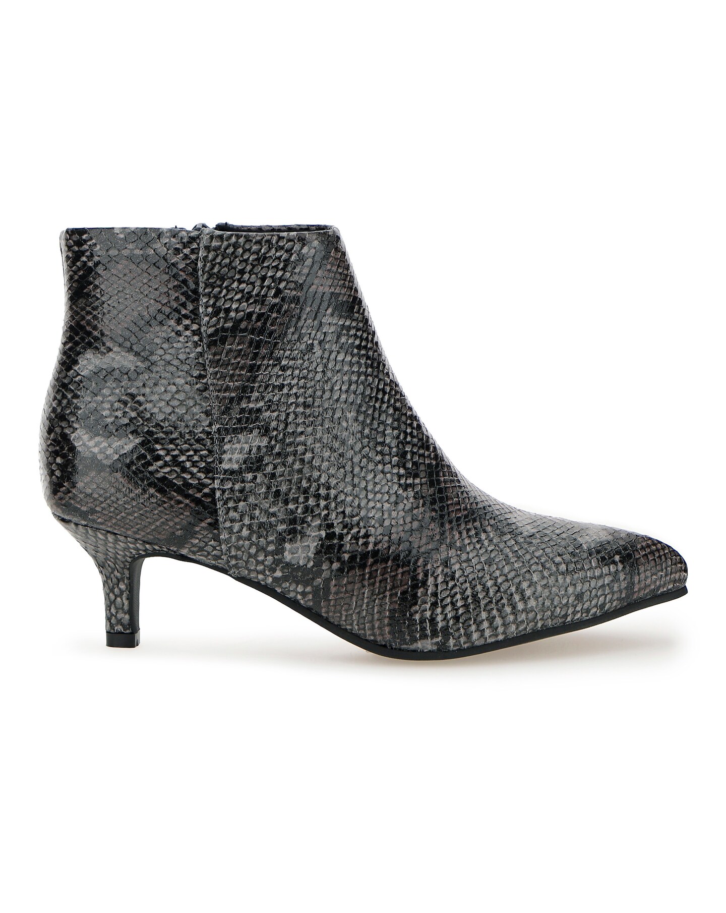 Flexi Sole Kitten Heel Ankle Boots Wide E Fit
