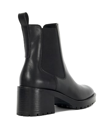 Dune Positivity Black Leather Chunky Chelsea Boots