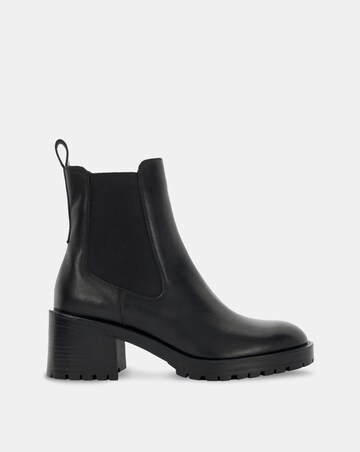 Dune Positivity Black Leather Chunky Chelsea Boots