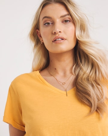 Ochre Slub V Neck Tee