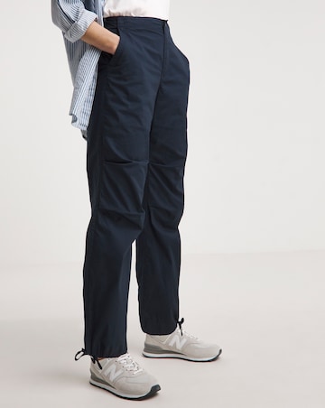 Navy Cotton Rich Parachute Utility Trousers