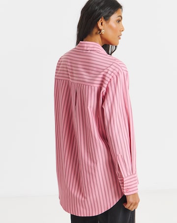 Simply Be Pink Stripe Oversized Shirt