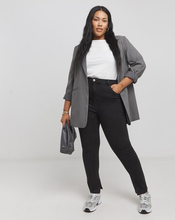 Washed Black Side Split Jean