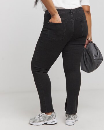 Washed Black Side Split Jean