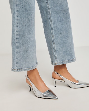 Simply Be Aspen Pointed Toe Slingback Shoes - Extra Wide Fit (EEE)