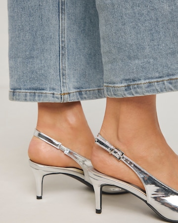 Simply Be Aspen Pointed Toe Slingback Shoes - Extra Wide Fit (EEE)