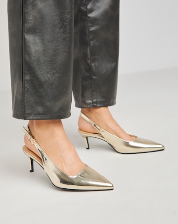 Simply Be Aspen Pointed Toe Slingback Shoes - Extra Wide Fit (EEE)