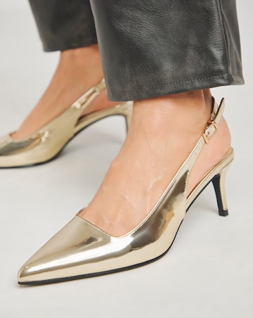 Simply Be Aspen Pointed Toe Slingback Shoes - Extra Wide Fit (EEE)