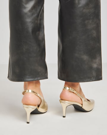 Simply Be Aspen Pointed Toe Slingback Shoes - Extra Wide Fit (EEE)