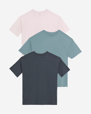 Simply Be Charcoal, Sage & Pink 3 Pack Pure Cotton Boyfriend T-Shirts