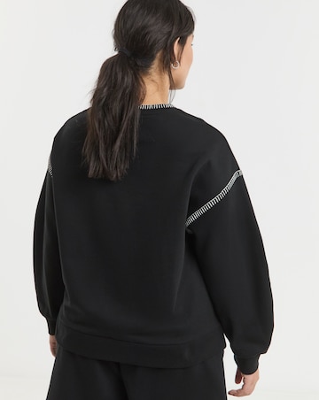Simply Be Black Whipstitch Detail Oversized Sweatshirt