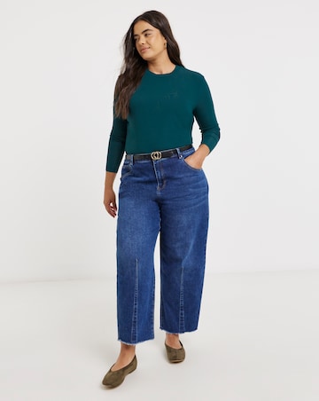 Dark Teal Long Sleeve Soft Rib Top