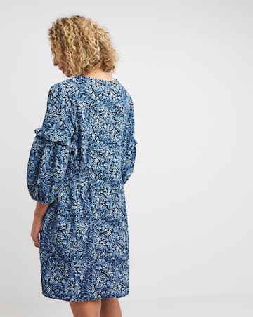 3/4 Sleeve Bubble Crepe Tea Dress