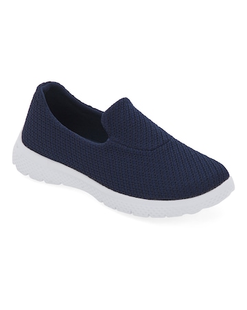 Cushion Walk Black Lightweight Leisure Shoes -Extra Wide Fit (EEE)