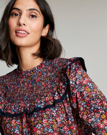 Joules Curved Yoke Top With frill