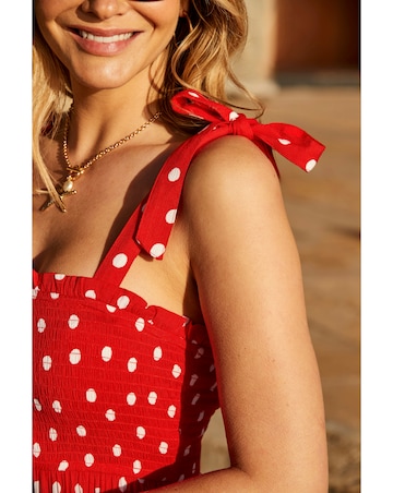 Sosandar Tie Shoulder Printed Dress