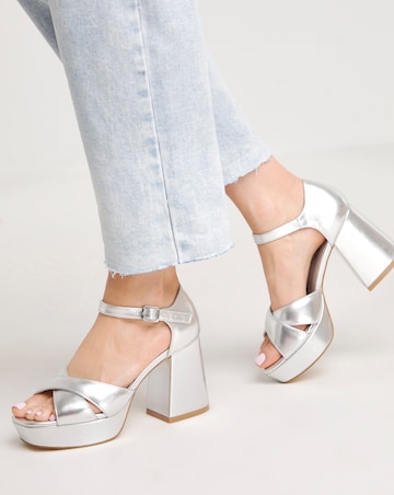 Mia Cross Front Platform Heeled Sandals Standard D Fit