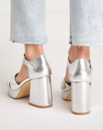 Mia Cross Front Platform Heeled Sandals Standard D Fit