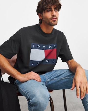 Tommy Jeans Oversized Flag T-shirt Black