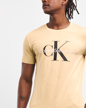 Calvin Klein Jeans Large Logo Pale Khaki T-shirt