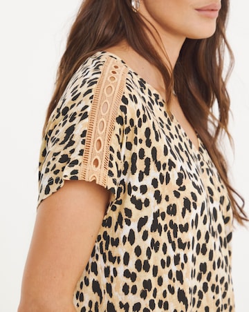 Leopard Longline Trim Top