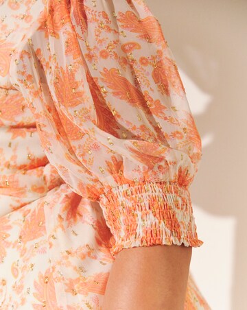 Paisley Print Skater Dress With Lurex