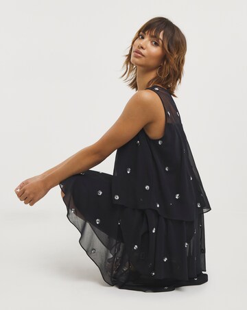 Joanna Hope Tiered Embellished Dress