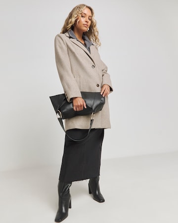 Oatmeal Longline Faux Wool Coat