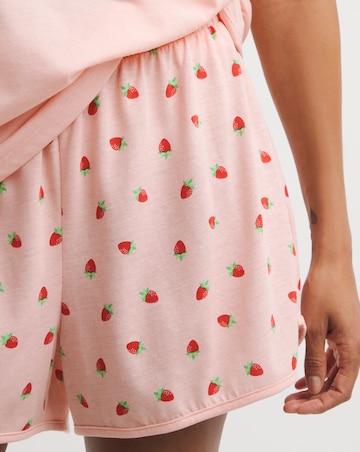 Pretty Secrets Strawberry Print Value Pyjama Shortie Set