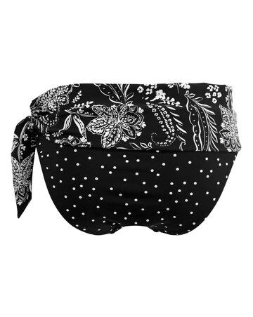 Pour Moi Getaway Foldover Tie Bikini Brief Black/White