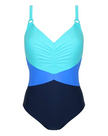 Pour Moi Brighton V Neck Tummy Control Swimsuit Aqua Tropic