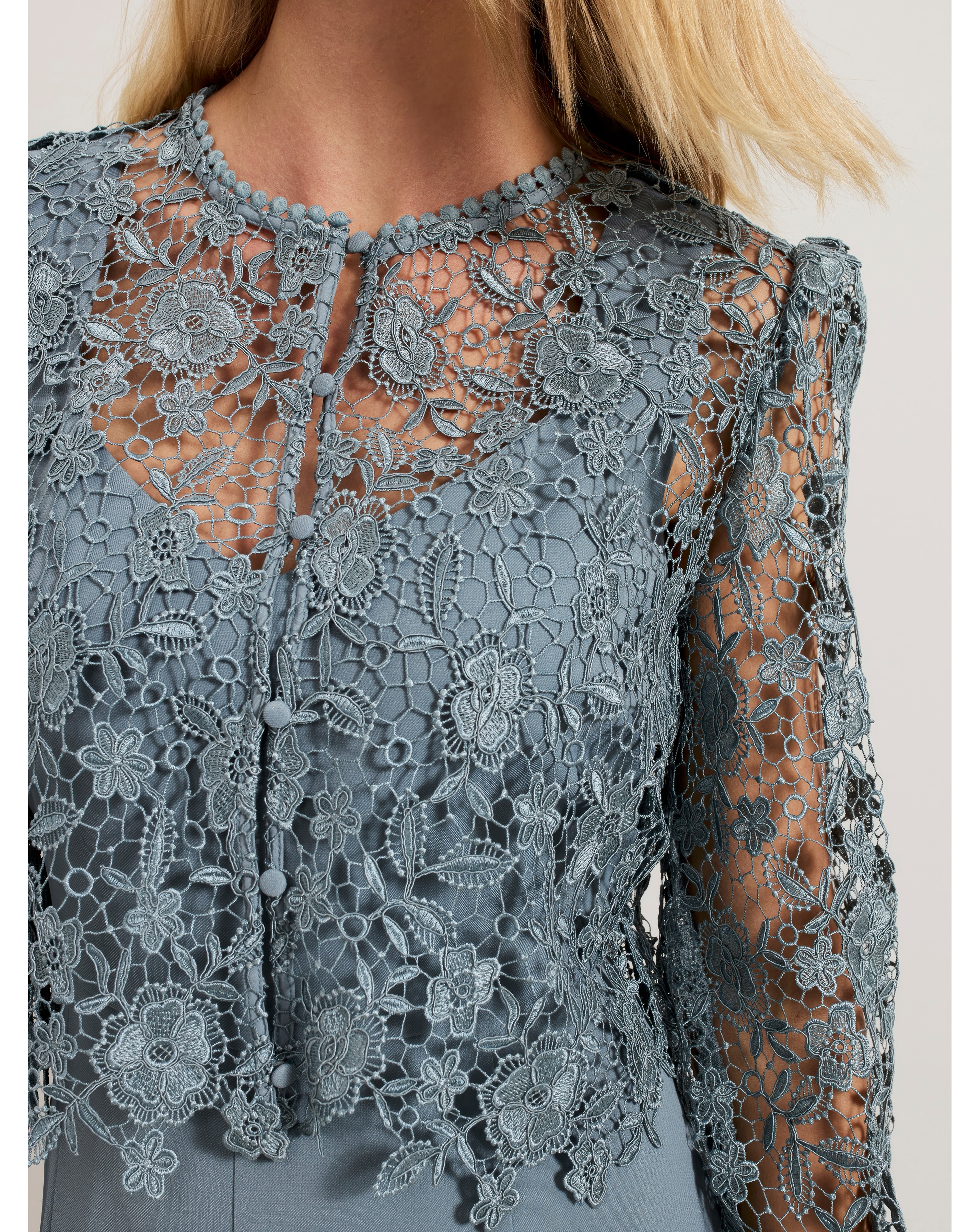 Phase Eight クローデット ドレス PHASE EIGHT Petite Vanessa Lace Bodice Jumpsuit in Light
