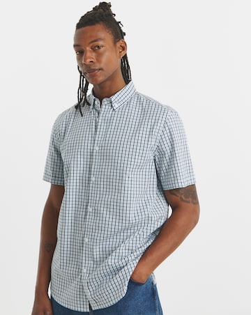 Short Sleeve Check Oxford Shirt Long