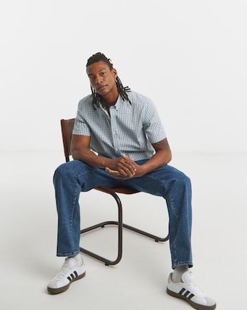 Short Sleeve Check Oxford Shirt Long