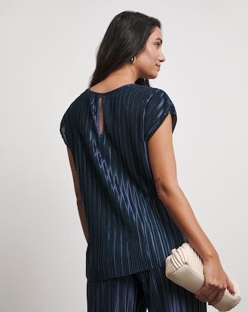 Joanna Hope Metallic Plisse Top