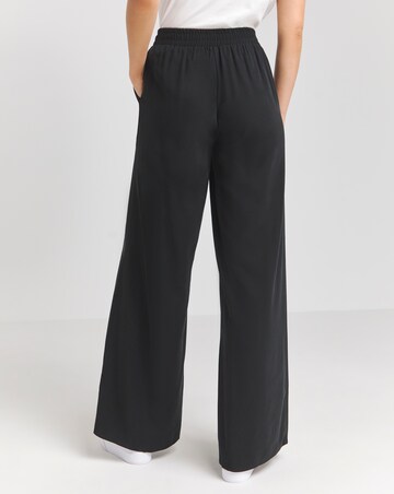 Black Premium Tie Waist Wide Leg Trousers