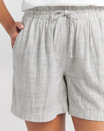 Stripe Tie Waist Linen Shorts