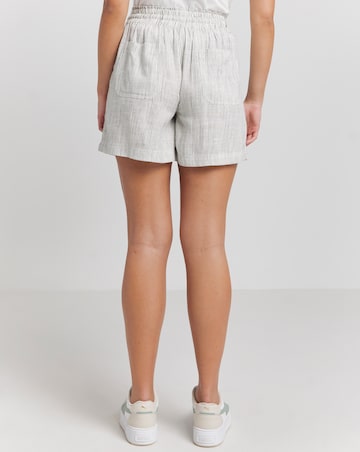Stripe Tie Waist Linen Shorts