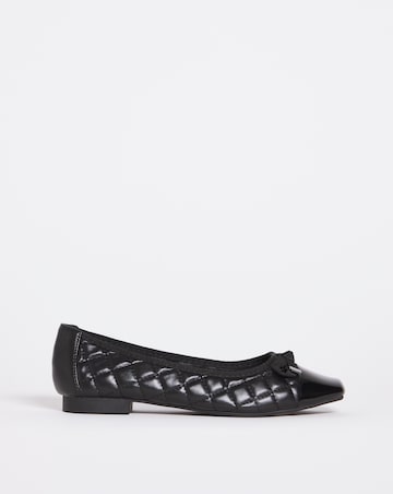 Quilted Square Toe Ballerina - Wide Fit (E)