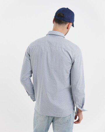 Lyle & Scott Long Sleeve Gingham Checked Shirt - Blue/ White