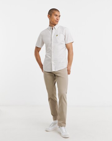 Lyle & Scott Short Sleeve Slim Fit Gingham Shirt - Cove/White