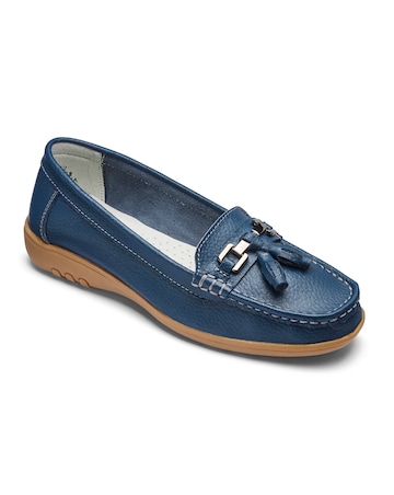 Samara Leather Tassel Detail Loafers - Wide Fit (E)
