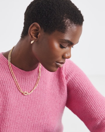 Pink Ribbed Short Sleeve Jumper