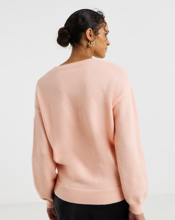 Blush Sequin Bow Jumper