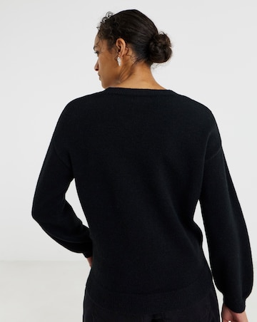 Black Sequin Tree Jumper