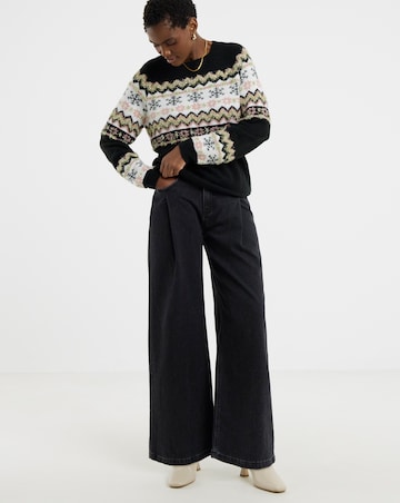 Black Fairisle Tinsel Jumper