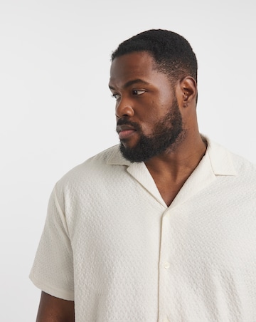 Jack & Jones Premium Blaleo Textured Resort Shirt - Cream