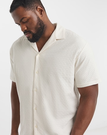 Jack & Jones Premium Blaleo Textured Resort Shirt - Cream