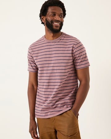 Fatface Stripe T-Shirt - Purple